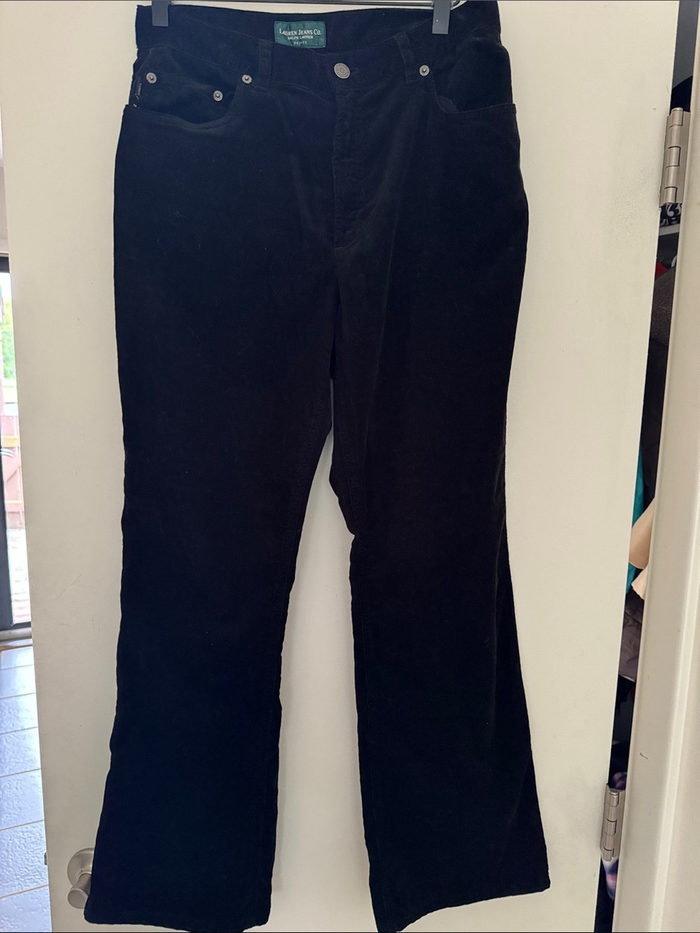 Lauren Ralph Lauren Black Wide-Leg Corduroy Jeans